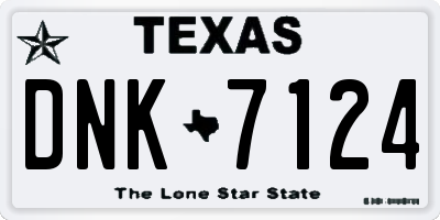 TX license plate DNK7124