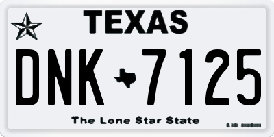 TX license plate DNK7125