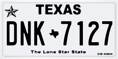 TX license plate DNK7127