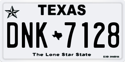 TX license plate DNK7128