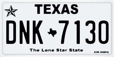 TX license plate DNK7130