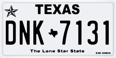 TX license plate DNK7131