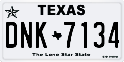 TX license plate DNK7134