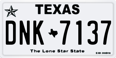 TX license plate DNK7137