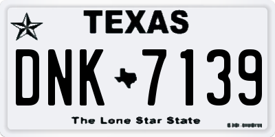 TX license plate DNK7139