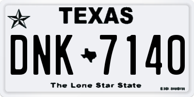 TX license plate DNK7140