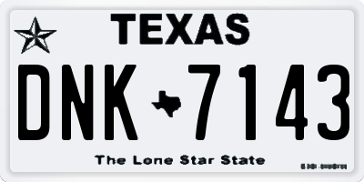 TX license plate DNK7143
