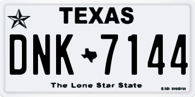 TX license plate DNK7144
