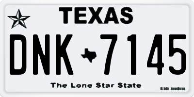 TX license plate DNK7145