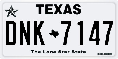 TX license plate DNK7147