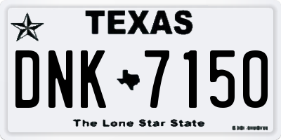 TX license plate DNK7150