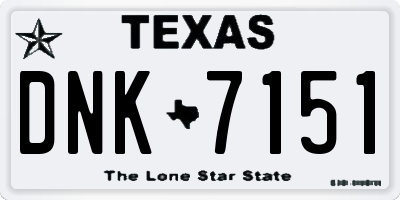 TX license plate DNK7151