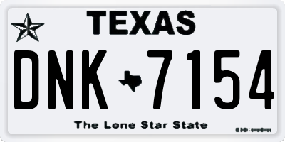 TX license plate DNK7154