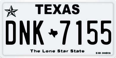 TX license plate DNK7155