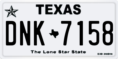 TX license plate DNK7158