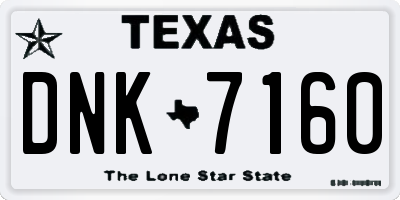 TX license plate DNK7160