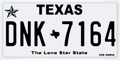 TX license plate DNK7164