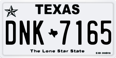 TX license plate DNK7165
