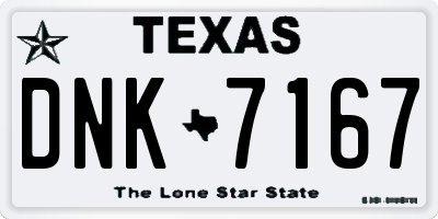 TX license plate DNK7167