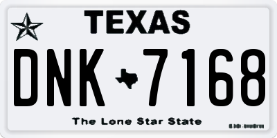 TX license plate DNK7168