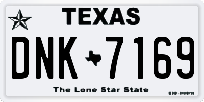 TX license plate DNK7169