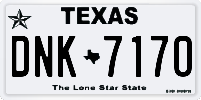 TX license plate DNK7170