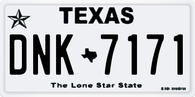 TX license plate DNK7171