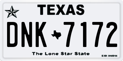 TX license plate DNK7172