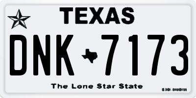 TX license plate DNK7173