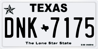 TX license plate DNK7175