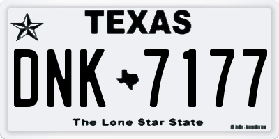 TX license plate DNK7177