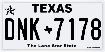 TX license plate DNK7178