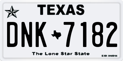 TX license plate DNK7182