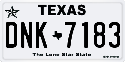 TX license plate DNK7183