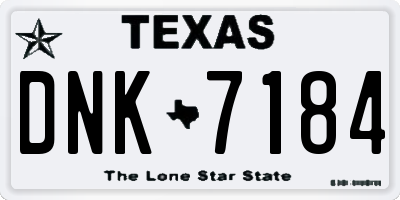 TX license plate DNK7184