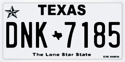 TX license plate DNK7185