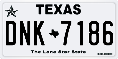 TX license plate DNK7186
