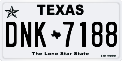 TX license plate DNK7188