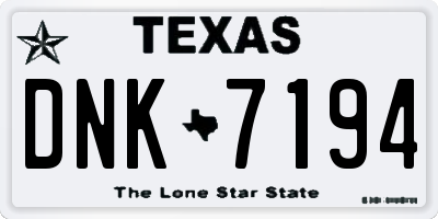 TX license plate DNK7194