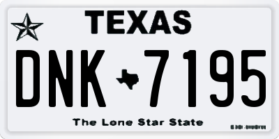 TX license plate DNK7195