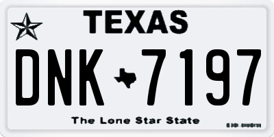 TX license plate DNK7197