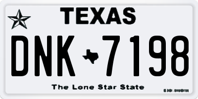 TX license plate DNK7198