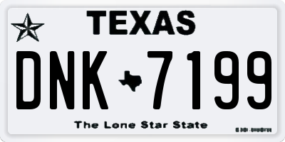 TX license plate DNK7199