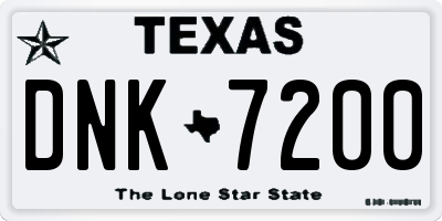 TX license plate DNK7200
