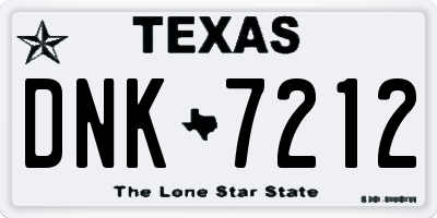 TX license plate DNK7212
