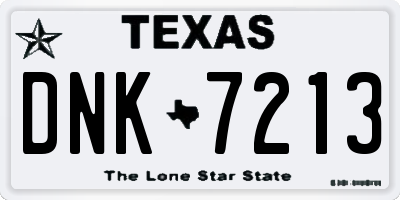 TX license plate DNK7213