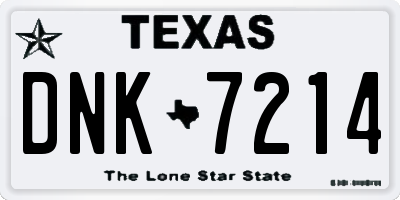 TX license plate DNK7214