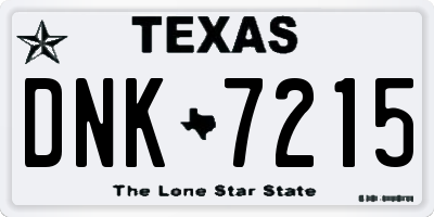 TX license plate DNK7215