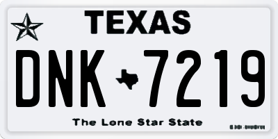 TX license plate DNK7219