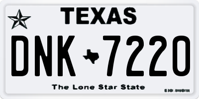 TX license plate DNK7220